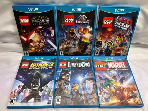Wii U Games Lot of (6) Lego Games-SW, Jurrasic,Lego,Batman,Marvel Excellent!