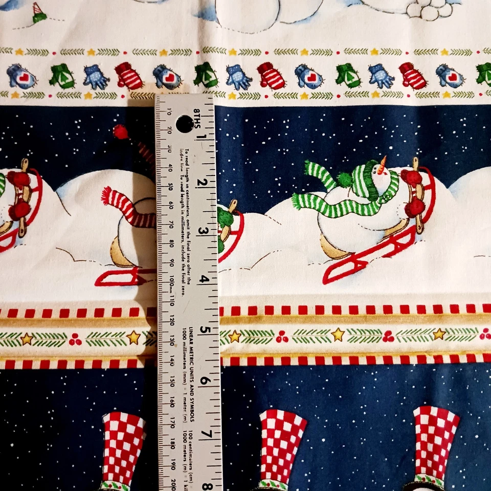 Fabric Daisy Kingdom #1150 Heaven & Nature Sing Snowman Spring Ind. 1.5yds - Image 3 of 4