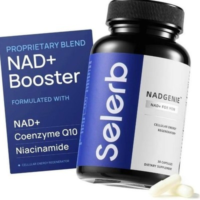 Selerb NAD+ Supplement with CoQ10 & Maca for Men's Energy & Prostate,30 Capsules