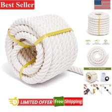 Cotton Rope 1 Inch x 50 Feet Twisted Cotton Cord for DIY Crafts Indoor Outdoor