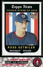 Ross Detwiler 2008 Topps Heritage #122b Black Back Number Washington Nationals