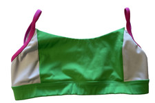 Jo  Jax - Premium Dance Wear - Bra Top - Medium Adult - Lime / Hot Pink / White