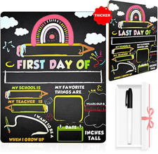 First And Last Day Of School Sign Chalkboard 11x14 Reusable Marker Double Sided