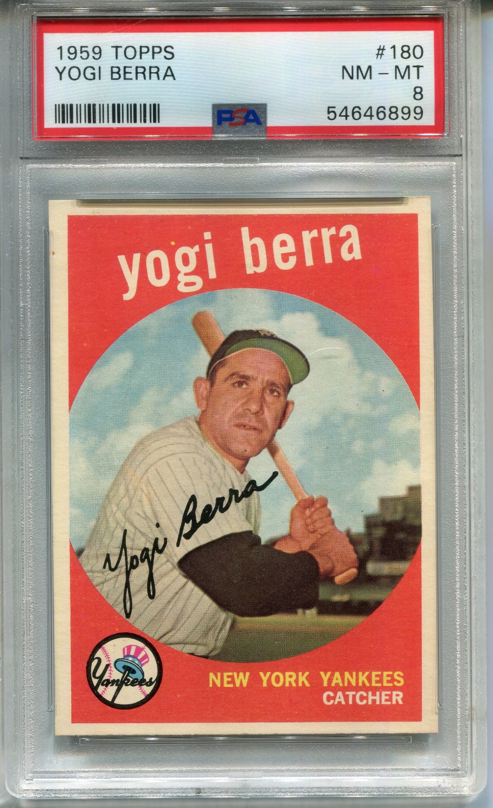 1959 Topps #180 Yogi Berra PSA 8 NM-MT New York Yankees