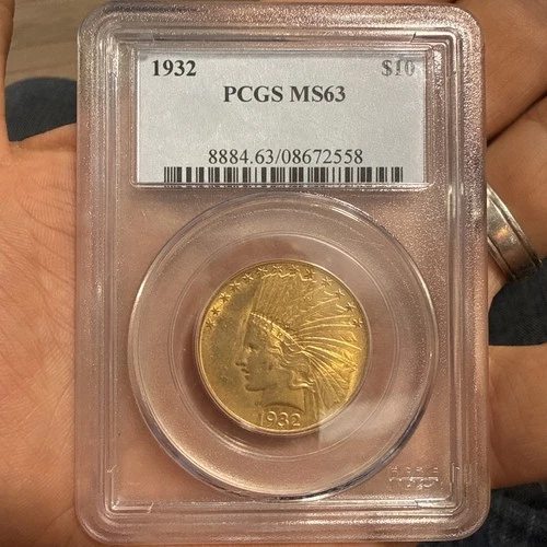 1932 $10 Indian Head Gold Eagle PCGS MS63 Old Holder Great Eye Appeal