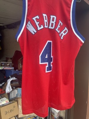 Rare VTG Champion Authentic Washington Bullets Chris Webber #4