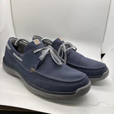 Clarks Mens Size 11 Boat Shoes Navy Blue  Leather Lace Up Comfort Casual Loafers