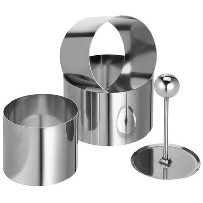 3Pcs Reusable Stainless Steel Cold Dish Mold Round Kitchen Supplies