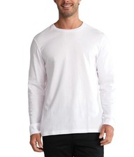 Mens Cotton Crewneck Long Sleeve T-Shirt Sz 2...