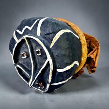 Máscara de guerra vintage Piaroa arte tribal amazónico tela corteza Kohue ceremonial 10"