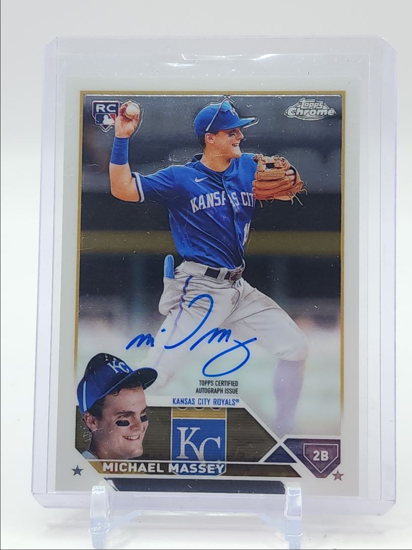 MICHAEL MASSEY 2023 TOPPS CHROME ROOKIE AUTOGRAPH BASEBALL RC AUTO Q4374