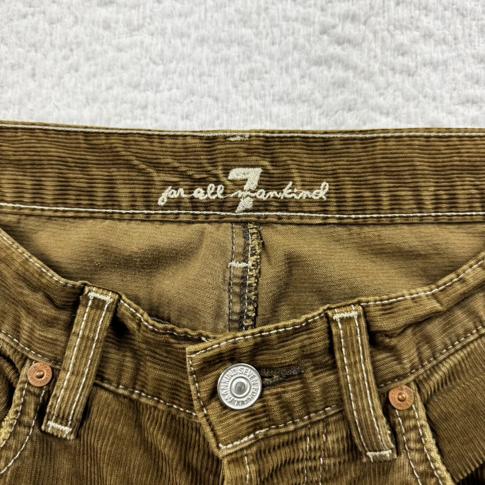 7 Для всего человечества брюки женщин 28 * коричневый расслабленный прямой вельвет кнопка мухи - Изображение 3 из 4