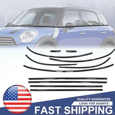 For 2010-2016 Mini Cooper Countryman R60 Chrome Car Window Trim Gloss Black  