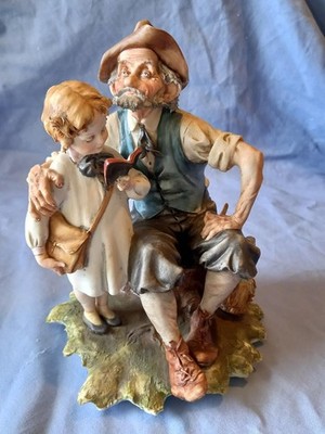 Capodimonte Vintage 60er Jahre Skulptur ''1. Schultag''. Signiert von Tyche Bruno.