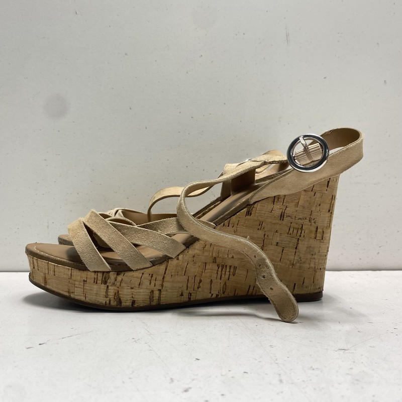 Franco Sarto Beige Wedge Sandals Women's Size 7.5