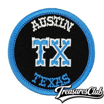 Austin Texas Embroidered Patch Black/Aqua Iron-On Sew-On Backpack Shirt Hat 3x3''