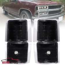 Black Corner Lights Fits 1994-1998 Chevy C10 Ck Suburban Tahoe Turn Signal Lamp