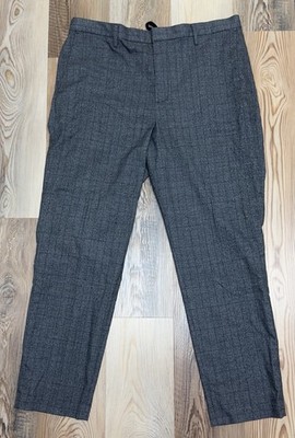 Banana Republic Men s Elastic Cuff/Waist Trouser Pants Gray Glen Plaid Size 40