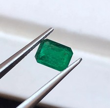 1.10 Carat Natural Zambia Emerald Cut 7x5 MM Loose Gemstone For Jewelry