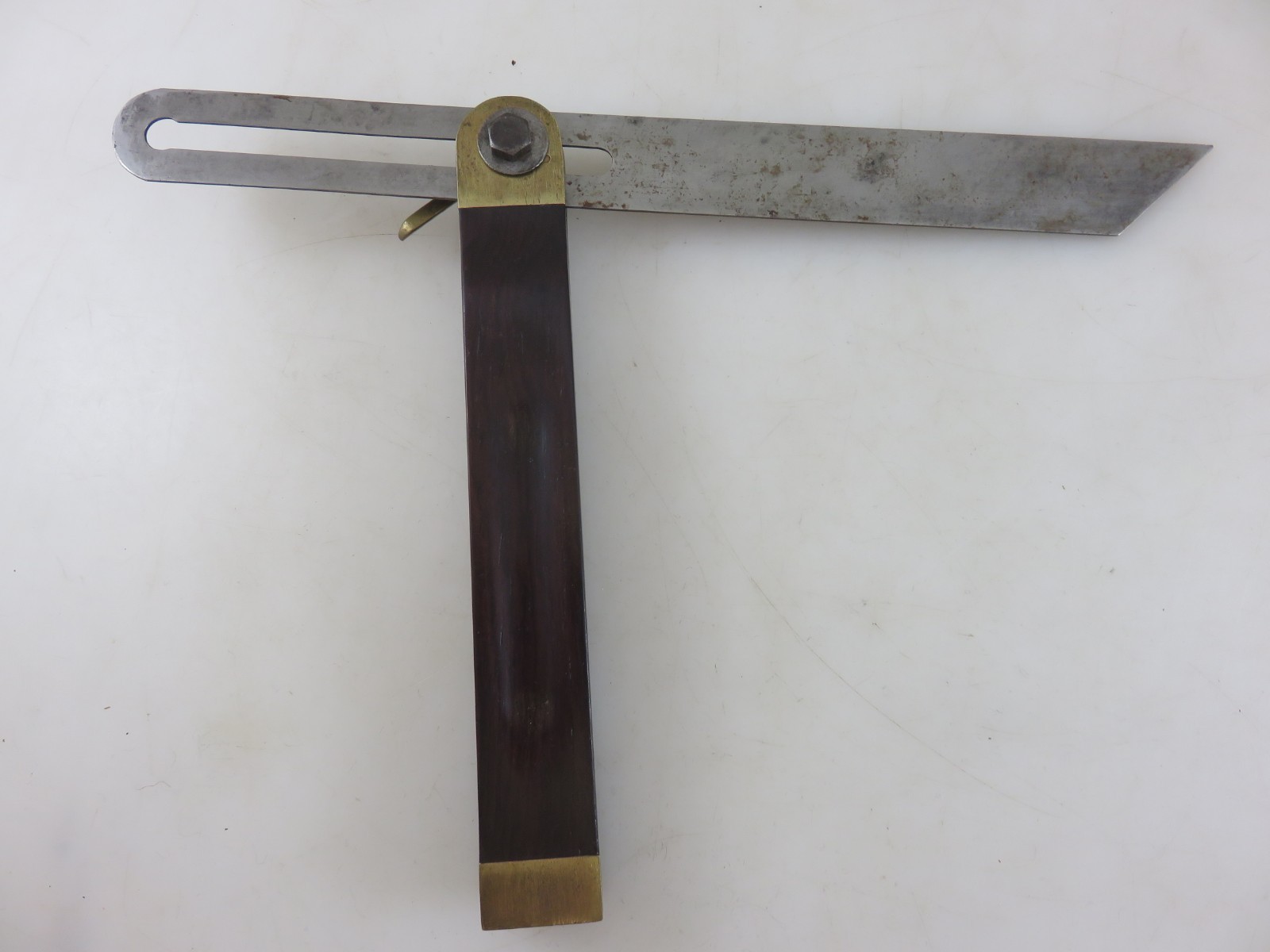 Unbranded Stanley ? Sliding Bevel Gauge Brass Wood 12" Blade Vintage