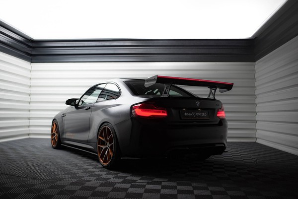 Maxton Design Carbon Heckspoiler HeckflüGel Standfuß Innen + Led Passend FüR Bmw-image