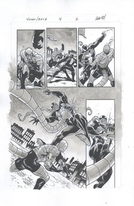 Gill VENOM BLACK WHITE & BLOOD 4 pg 2 VENOM VS SCORPION 1/2 SPLASH AWESOME ART