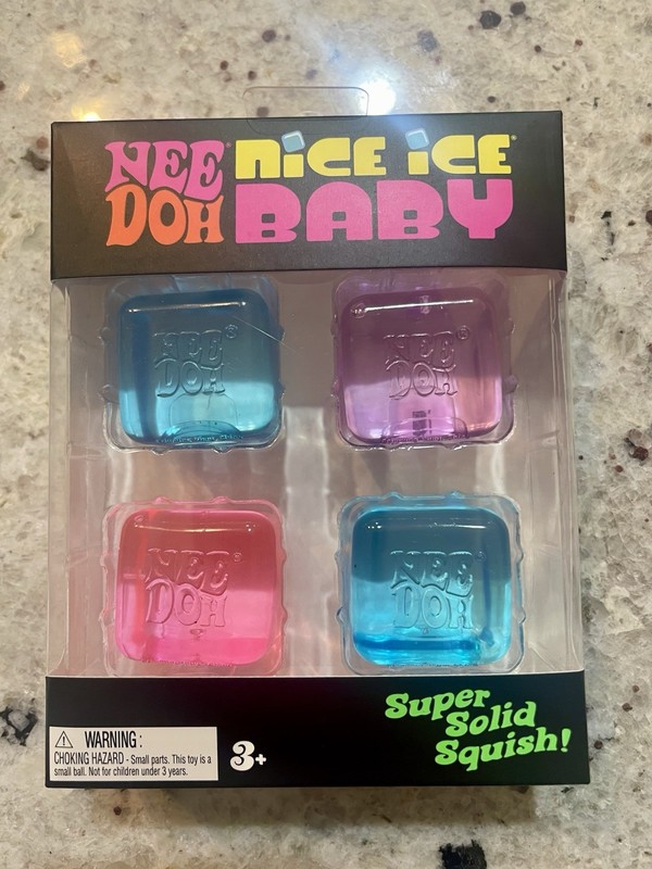 Nee Doh Nice Ice Baby 4 Pack - Authentic - Pink Blue Purple - NIP