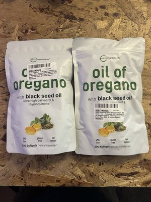 2 Pack Micro Ingredients Oil of Oregano 600 Softgels 165mg of Carvacrol Per Serv