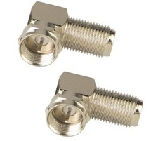 2 Pack F-type Right Angle Male to Female Screw Connector Coax Cable TV Antenna