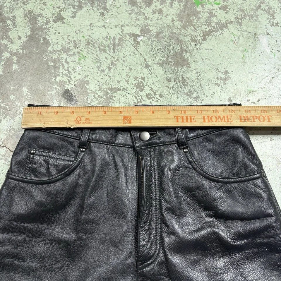 Pantalones de cuero negros vintage Wilsons Máxima para mujer talla 8 (27x34) pierna recta Foto 4 de 4