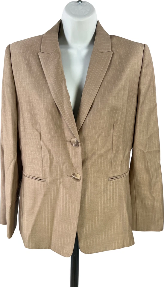 Conjunto de 2 piezas de traje de falda recta a rayas beige de Calvin Klein para mujer - 6 Foto 2 de 4