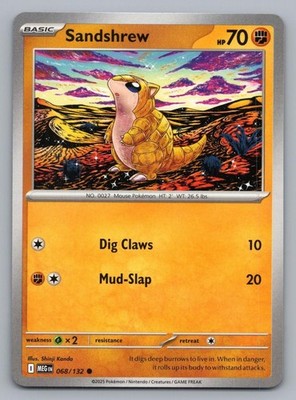 SANDSHREW 068/132 C MEGA EVOLUTION POKEMON NM MEG 2025