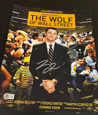 LEONARDO DICAPRIO SIGNED 11X14 POSTER PHOTO WOLF OF WALL STREET BECKETT BAS E