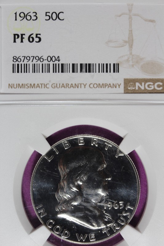 1963 NGC 50C PF67 FRANKLIN HALF DOLLAR #B52141