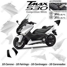 Kit 10 White Competition Fins +6 Stickers For Yamaha 530 XP T-MAX SJ091 2012-20