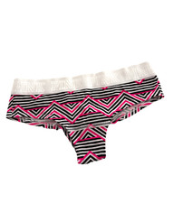 Victoria's Secret PINK Logo Cheekster Panty Chevron w White Waistband