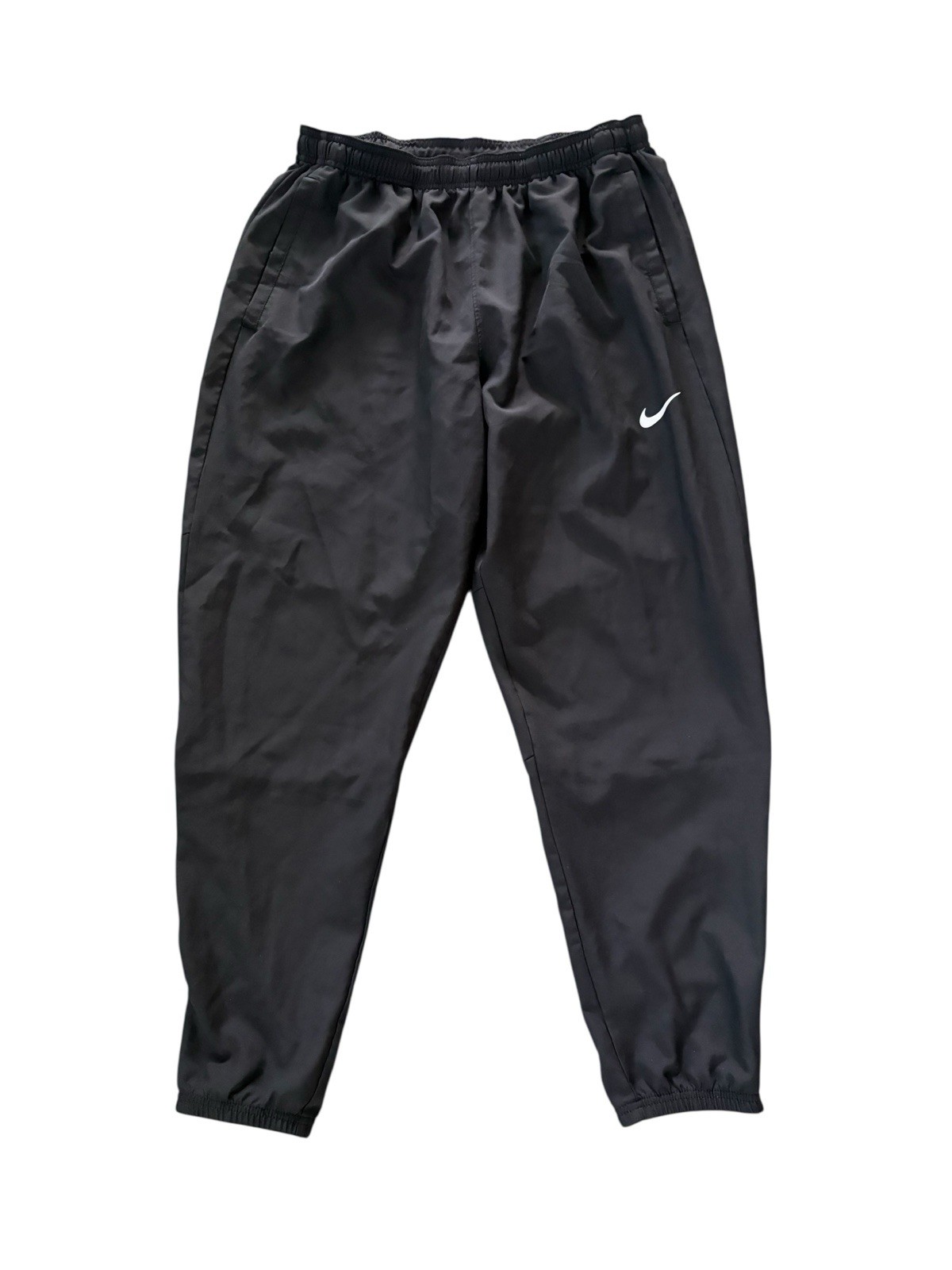 Nike DriFit Men’s Black Elastic Waist Joggers With Zip Ankles And Pockets L