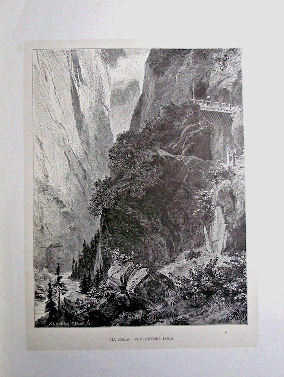 1876 ANTICA STAMPA:VIA MALA..ALPI OROBIE ORIENTALI.VAL DI SCALVE. A VAL CAMONICA