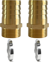 "2 StüCk SchlauchtüLle 3/4 Zoll Messing Schlauchverschraubung 3/4\" AG X 25Mm (1\")"
