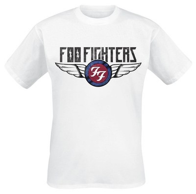 Foo Fighters T-Shirt Herren Flash Wings weiß Band-Merch, Bands 100% Baumwolle