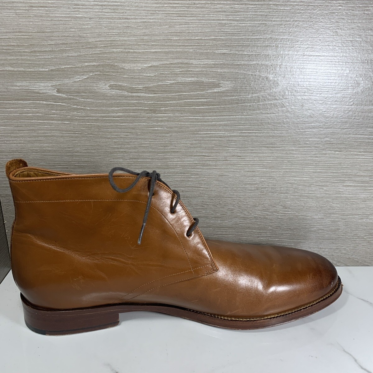 Cole Haan Boots Men 10 Brown Shoes Gramercy Chukka Leather  display picture 1
