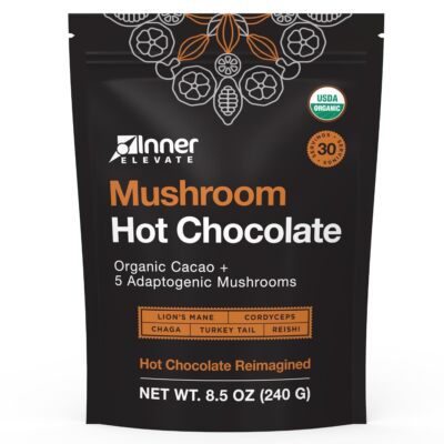 Organic Mushroom Hot Chocolate - Ceremonial Cacao with 5 Mushrooms Lion's Man...