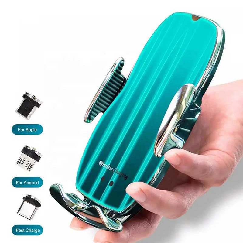 Cargador de teléfono inalámbrico para automóvil 15W H8 sujeción automática sensor inteligente soporte de cargador rápido Foto 4 de 4