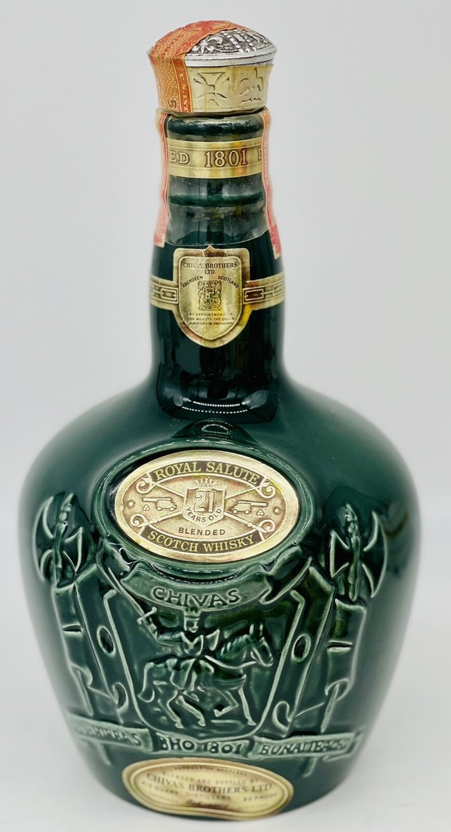 古酒】緑陶器 CHIVAS BROS. ROYAL SALUTE 21 味わい深かっ yrs