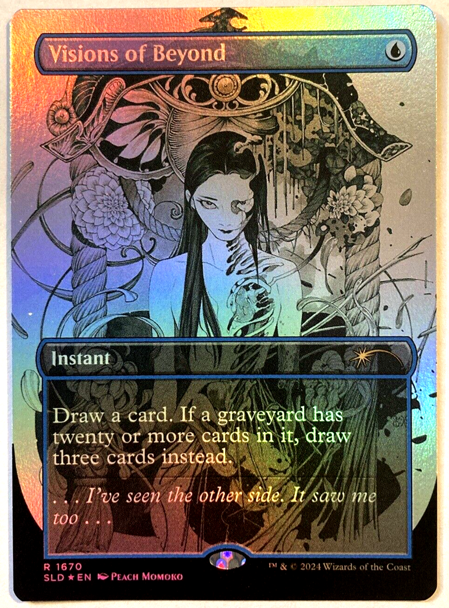MTG Visions of Beyond RAINBOW FOIL Secret Lair Drop Peach MTG Visions of Beyond RAINBOW FOIL Secret Lair Drop Peach