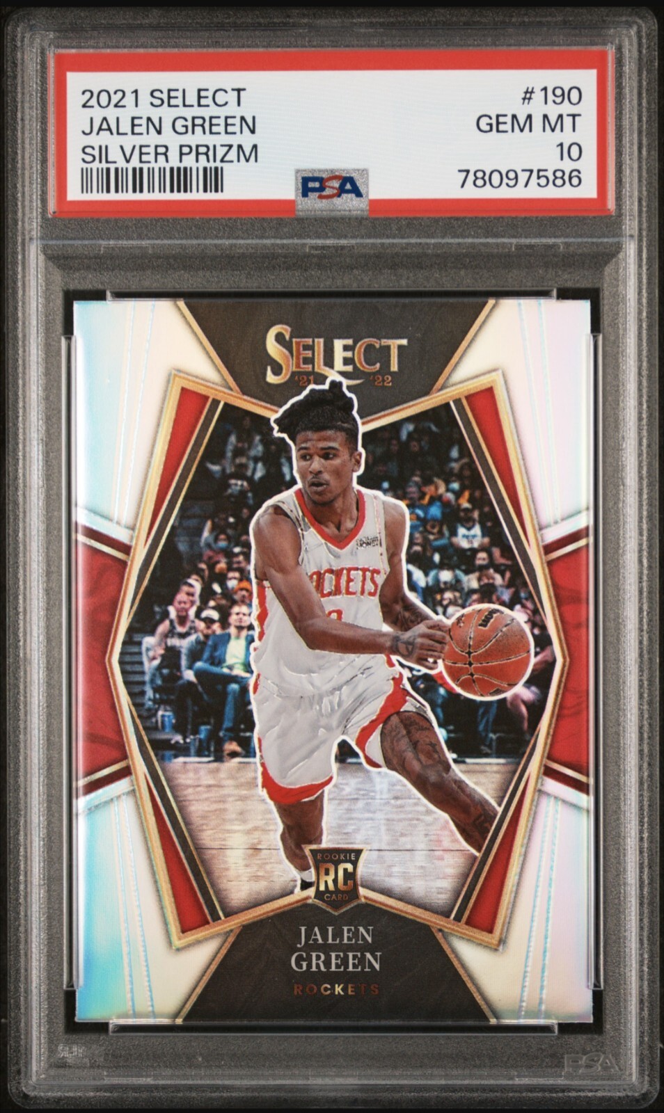 2021 Select Jalen Green PREMIER LEVEL SILVER PRIZM Houston Rockets PSA 10 Gem 💎