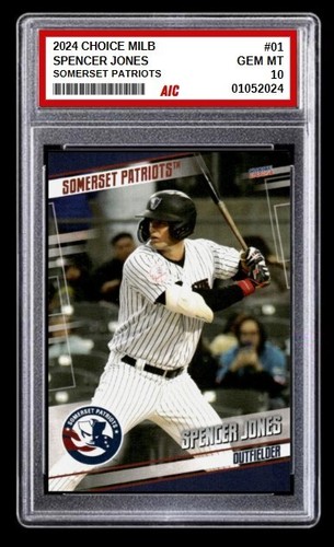 2024 Spencer Jones Minor League Rookie Card Somerset Patriots Graded 10