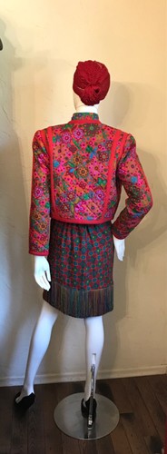 Vintage 1990-91 YSL Yves Saint Laurent Rive Gauche Colorful Dress set Sz S - Picture 5 of 13