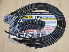 Taylor Plug Wire Set 83061; ThunderVolt 8.2mm Black 90* Universal for Chevy LS