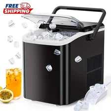 Portable Countertop Ice Machine Maker with Handle Bullet Ice